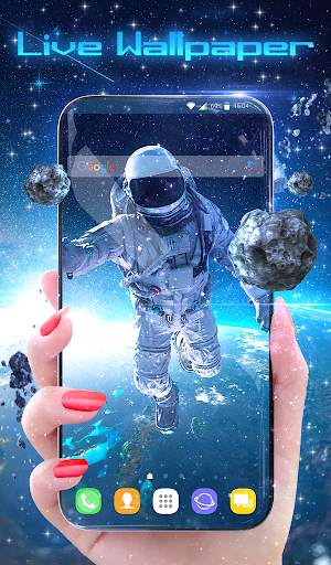 Space Walk Animated Keyboard   Live Wallpaper screenshot 1