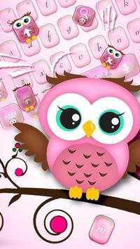 Pink Owl Keyboard Theme screenshot 2