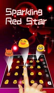 Live 3D Sparkling Red Star Keyboard Theme screenshot 3