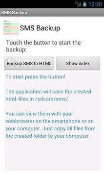 SMS Backup screenshot 1