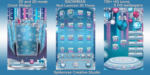 Snowman 3D Next Launcher Theme screenshot 2