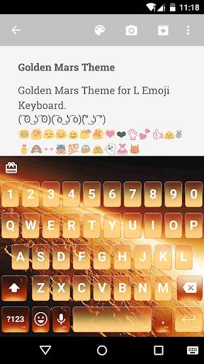 Golden Mars Emoji Keyboard स्क्रीनशॉट 1