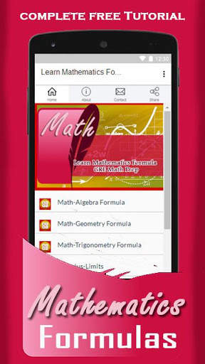 Learn Mathematics Formula and GRE Math Prep скриншот 1