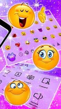 Purple Galaxy Mini Keyboard Theme स्क्रीनशॉट 3