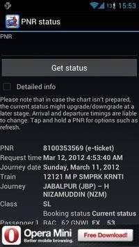 PNR status and train info screenshot 2