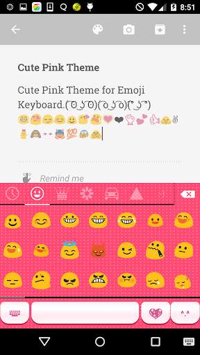 Cute Pink Emoji Keyboard Theme screenshot 2