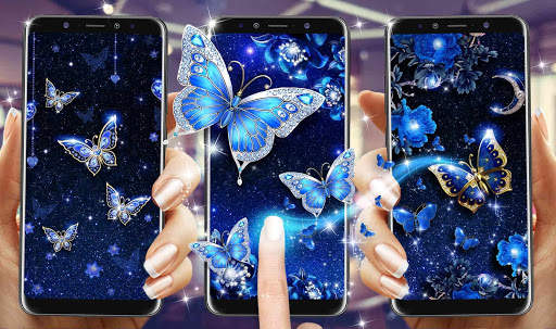 Shiny Blue Butterfly Theme screenshot 4