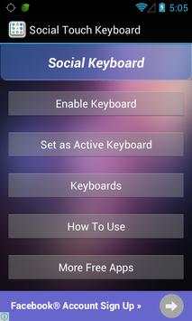 Social Touch Keyboard FREE screenshot 1