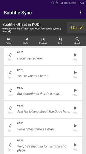 Subtitle Sync for KODI - Fix subtitles offset screenshot 1