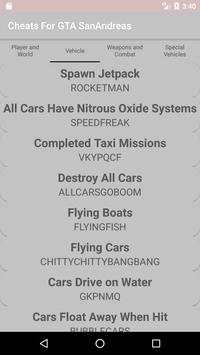 Cheats for GTA San Andreas screenshot 3