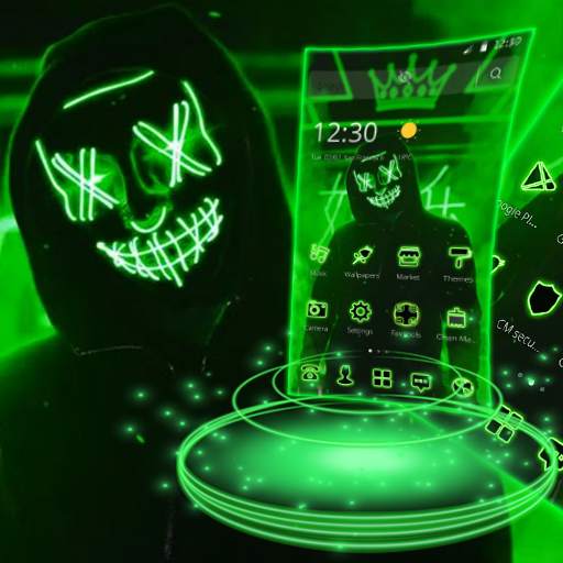 Green Neon Led Mask Anonymous Theme 1.1.3