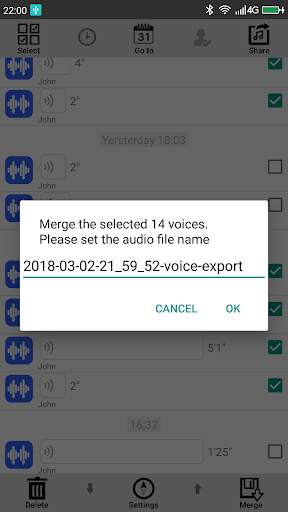 Export Merge Voices of Line Messenger screenshot 2