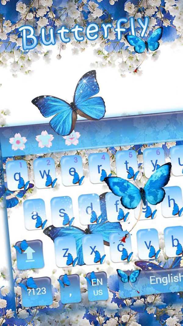 Blue Butterfly Keyboard Theme screenshot 2