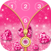 Pink Diamond Zipper Lock Screen icon