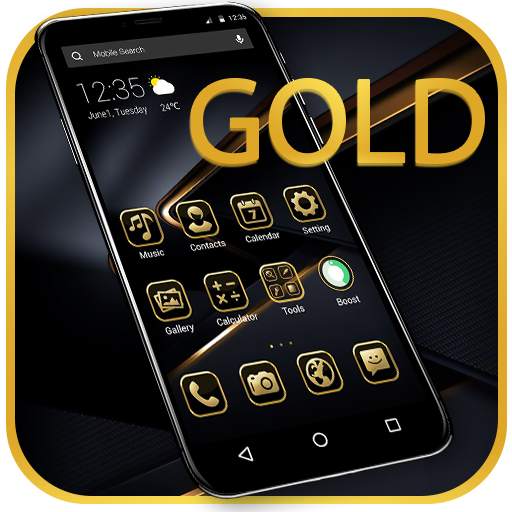 Black Gold APUS Launcher Theme 43.0.1001