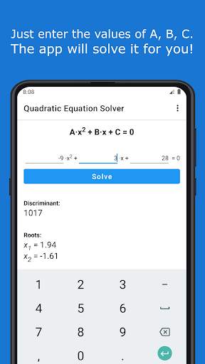 Quadratic Equation Solver screenshot 2