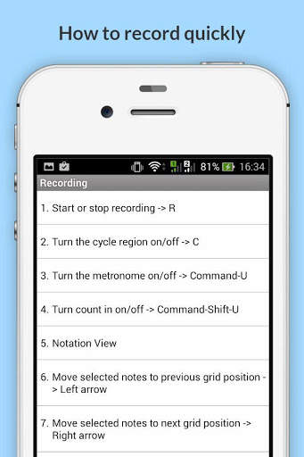 Free Garage Band Shortcuts screenshot 5