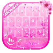 Live 3D Pink Water Sakura Keyboard Theme 6.1.17
