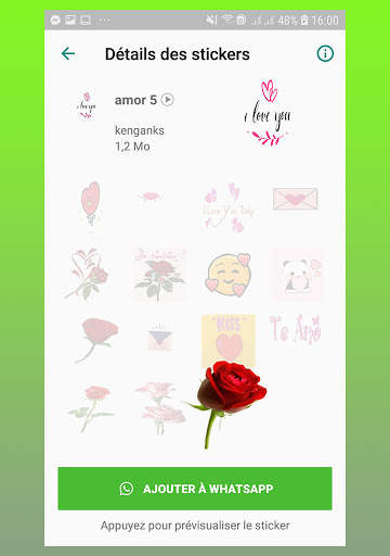Figurinhas animados de Amor -para Whatsapp screenshot 1