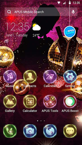 Colorful night-APUS Launcher free theme screenshot 1