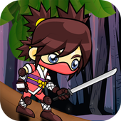 girl ninja kid adventure game icon
