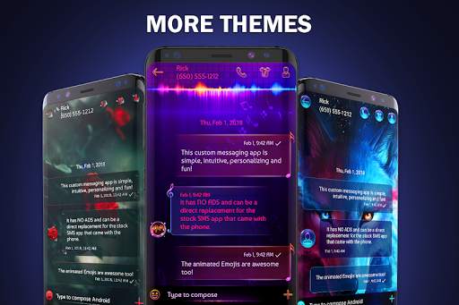 Neon light SMS theme screenshot 3