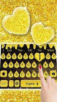 Gold liquid drop keyboard theme screenshot 2
