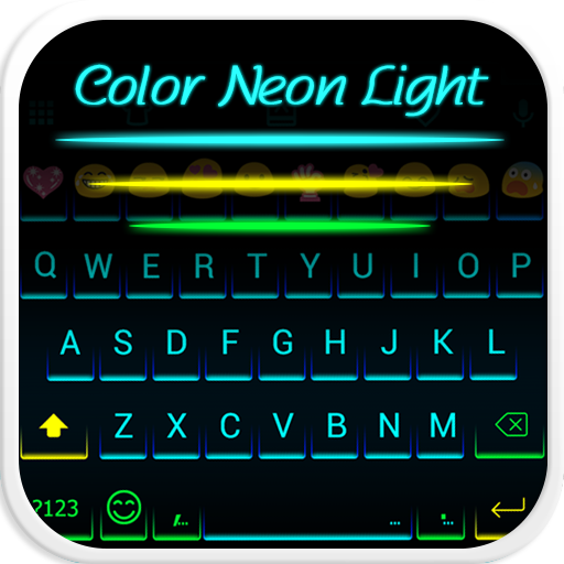 Neon Light Emoji Keyboard Skin icon