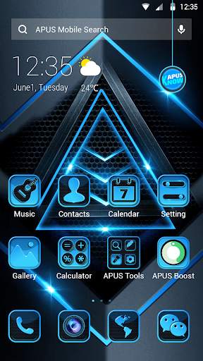 Modern Blue Black Metal Theme screenshot 1