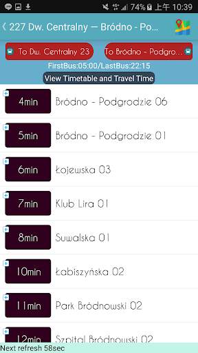 Warsaw ZTM Bus Timetable screenshot 3