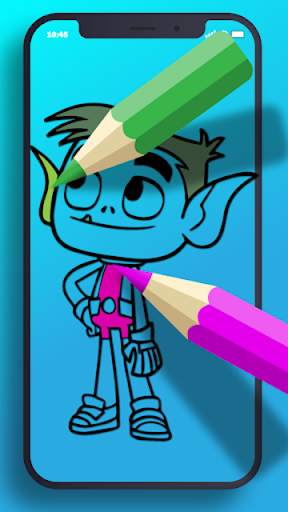 Teen Titans Coloring Go Cartoon game screenshot 2