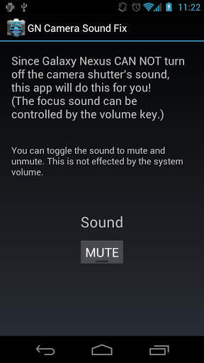 Galaxy Nexus Camera Sound Fix screenshot 2