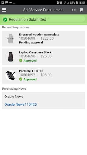 Oracle Fusion Self Service Procurement Mobile screenshot 1