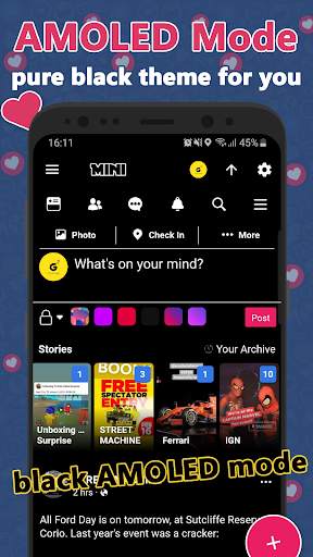 Mini for Facebook screenshot 2