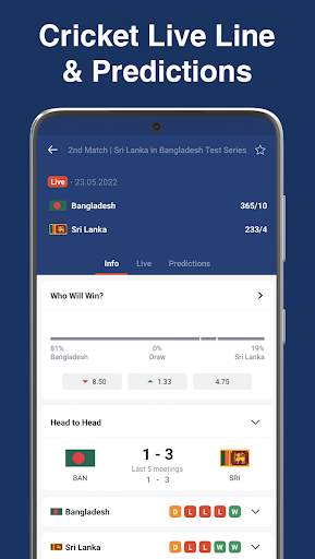 WicketScore Live Cricket Score screenshot 1