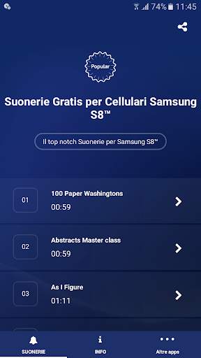 Suonerie Gratis per Cellulari Samsung S8™ screenshot 1