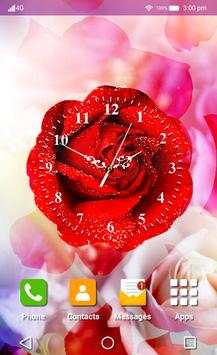 Red Rose Clock Live Wallpaper screenshot 2