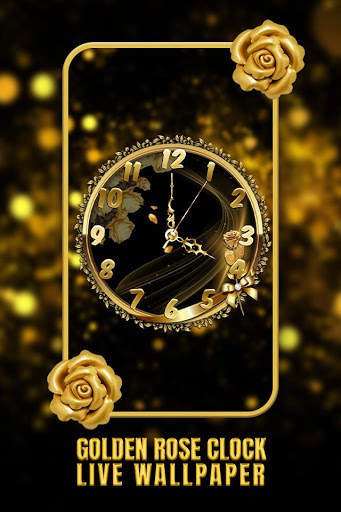 Golden Rose Clock Live Wallpaper screenshot 3