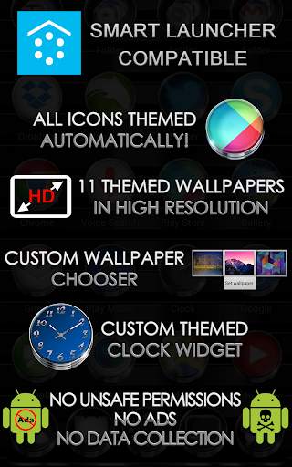 Smart Launcher Theme Azure 3D screenshot 8