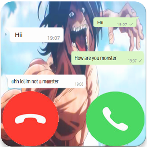 Call attack on titan :Fake video Call and chat icon