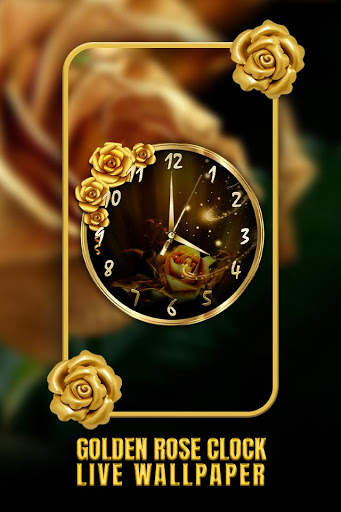 Golden Rose Clock Live Wallpaper screenshot 2