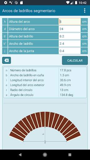 Calculadora - arco de ladrillo screenshot 3