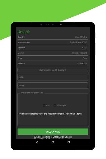 Free ATT Unlock Network Code स्क्रीनशॉट 10