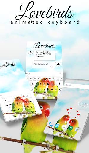 Lovebirds Animated Keyboard   Live Wallpaper 1 تصوير الشاشة