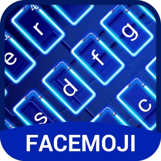 Neon Blue Keyboard Theme & Emoji Keyboard v1.0