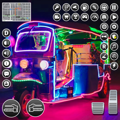 Auto rickshaw driving game 3d icon