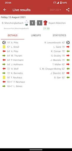 Live Scores for Bundesliga 2021/2022 screenshot 3