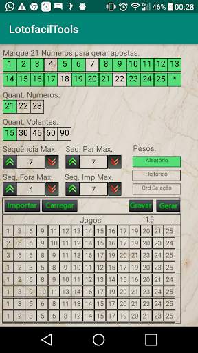 Lotofacil Tools Lite screenshot 1