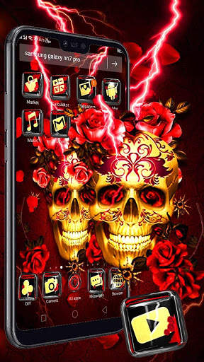 Skull Glass Tech 3D Theme 💀 screenshot 2