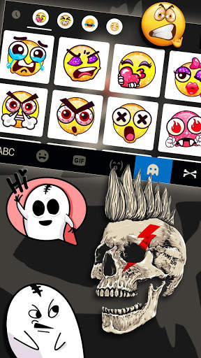 Punk Skull Keyboard Background screenshot 3